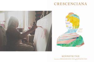 Crecencia Tan creating artwork that was eventually turned into a book by her grandson, Kenneth. Photo from the author's website.